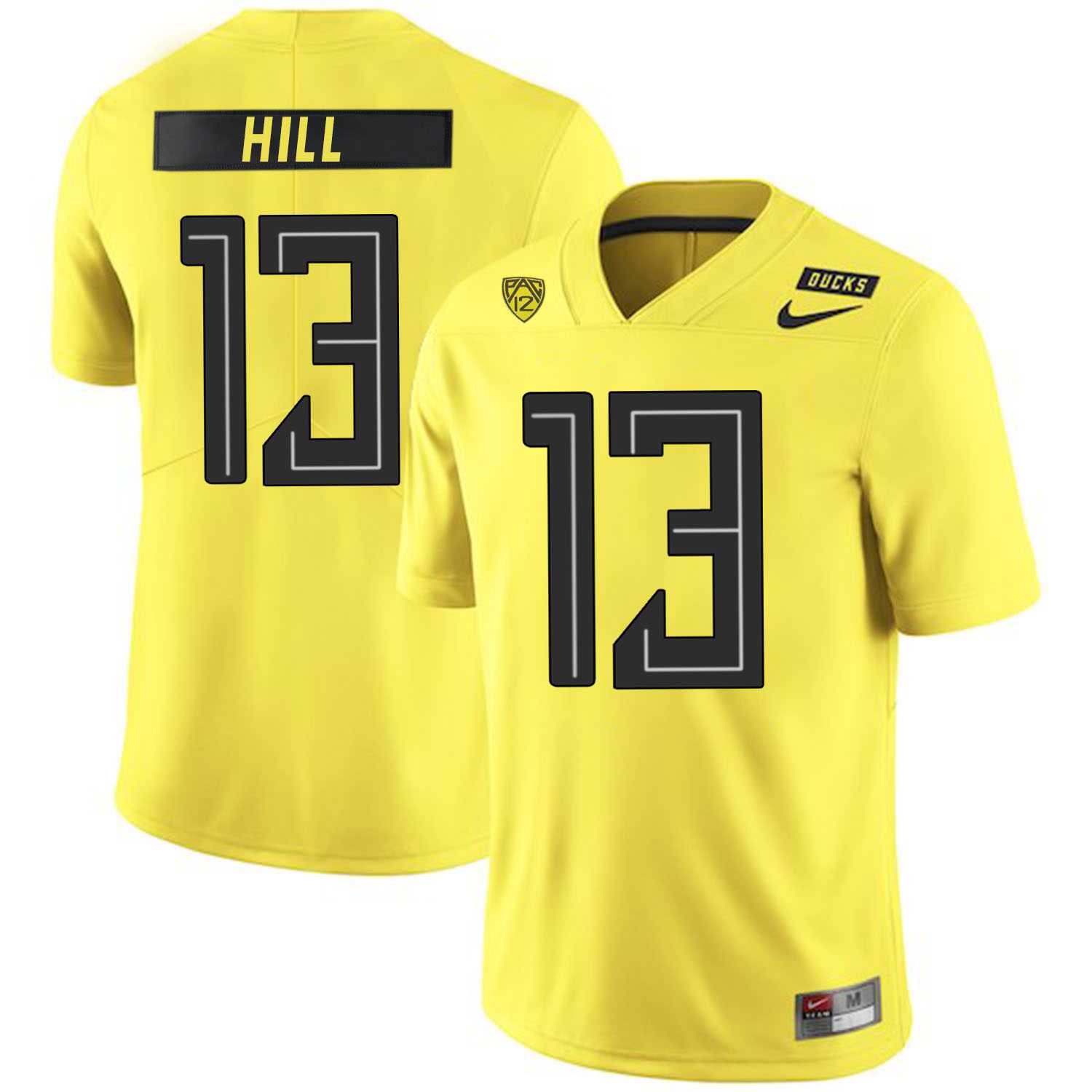 Oregon Ducks #13 Troy Hill Yellow Nike College Football Jersey